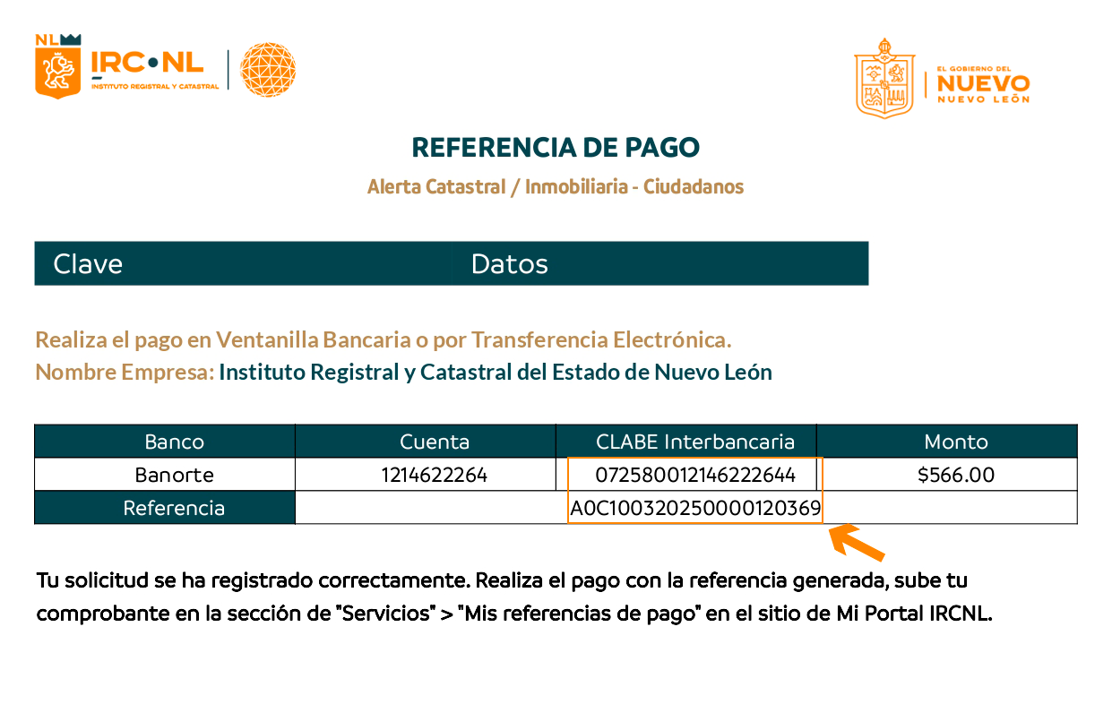 referencia de pago